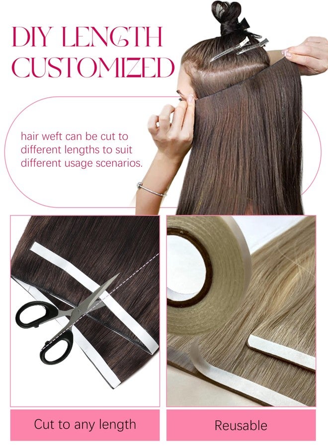 Lacer Genius Weft Tape in Hair Extensions Human Hair 18 Inch Tape in Hair Extensions Human Hair Color Darkest Brown Weft Hand Tied For Women 50g #2 - Image 3
