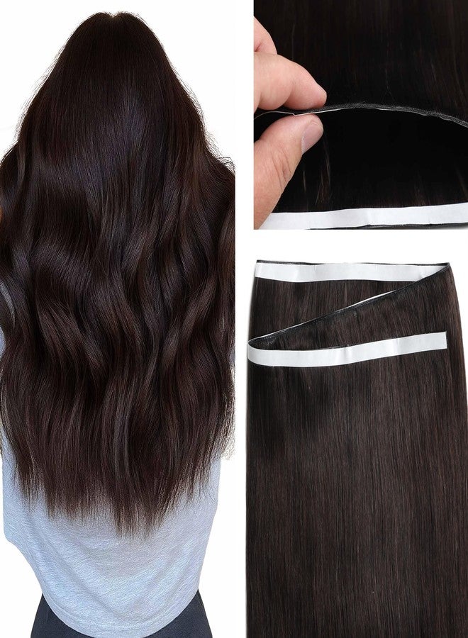 Lacer Genius Weft Tape in Hair Extensions Human Hair 18 Inch Tape in Hair Extensions Human Hair Color Darkest Brown Weft Hand Tied For Women 50g #2 - Image 1