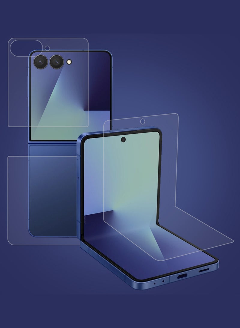 CATANES 2Packs Dual Guard Ceramic Screen Protector for Samsung Galaxy Z Flip 7 – Full Inner & Outer Display PET Protection  - Image 2