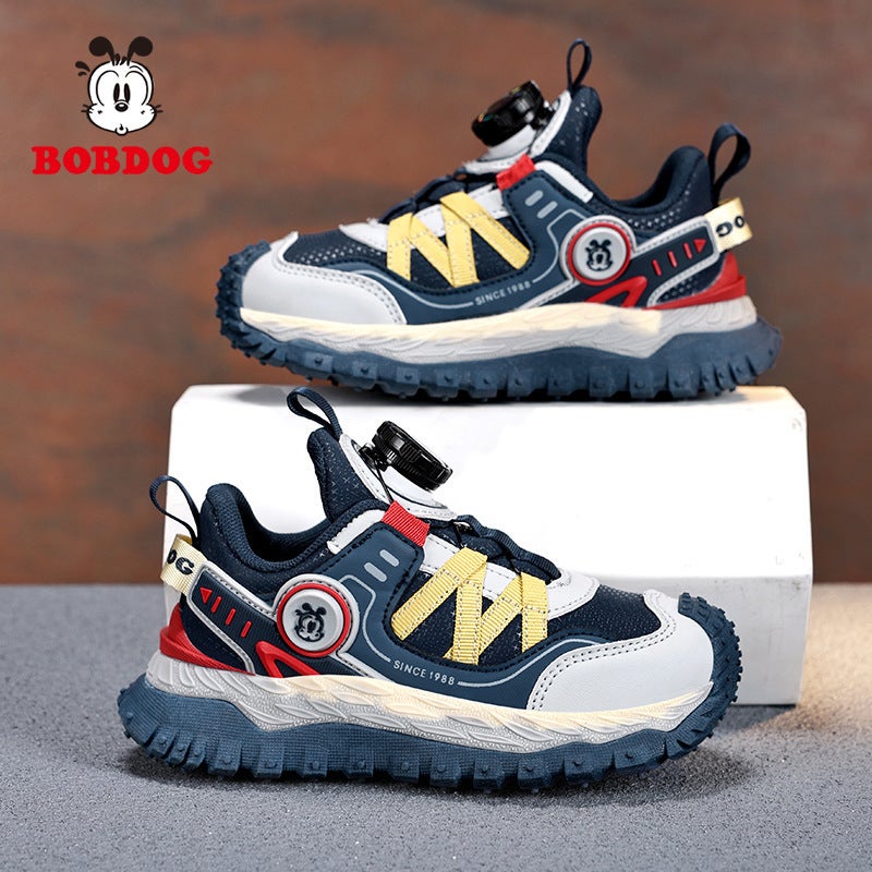 Babu Bean Boys Sneaker Leather Waterproof Button Shoes Non-Slip Soft Bottom Girls Running Shoes - Image 3