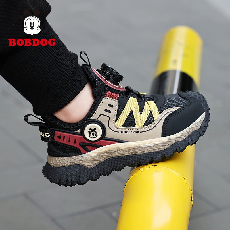 Babu Bean Boys Sneaker Leather Waterproof Button Shoes Non-Slip Soft Bottom Girls Running Shoes - Image 5