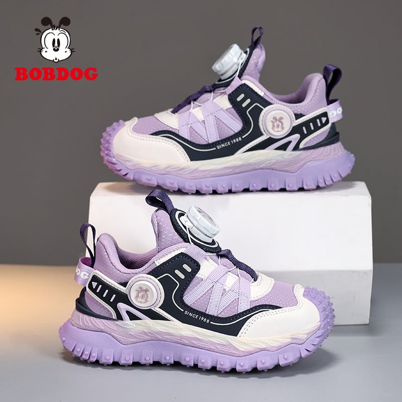 Babu Bean Boys Sneaker Leather Waterproof Button Shoes Non-Slip Soft Bottom Girls Running Shoes - Image 4