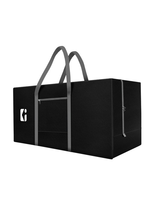 Kuber Industries Kuber Industries Nylon Multi-Purpose Extra Large Storage Bags | Heavy Duty Bag for Clothes | Blanket/Quilt Big Storage Bag | Big Carry Bags for Packing | Jumbo Shifting Bags - Grey & Black  - Image 1
