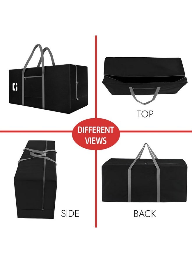 Kuber Industries Kuber Industries Nylon Multi-Purpose Extra Large Storage Bags | Heavy Duty Bag for Clothes | Blanket/Quilt Big Storage Bag | Big Carry Bags for Packing | Jumbo Shifting Bags - Grey & Black  - Image 5