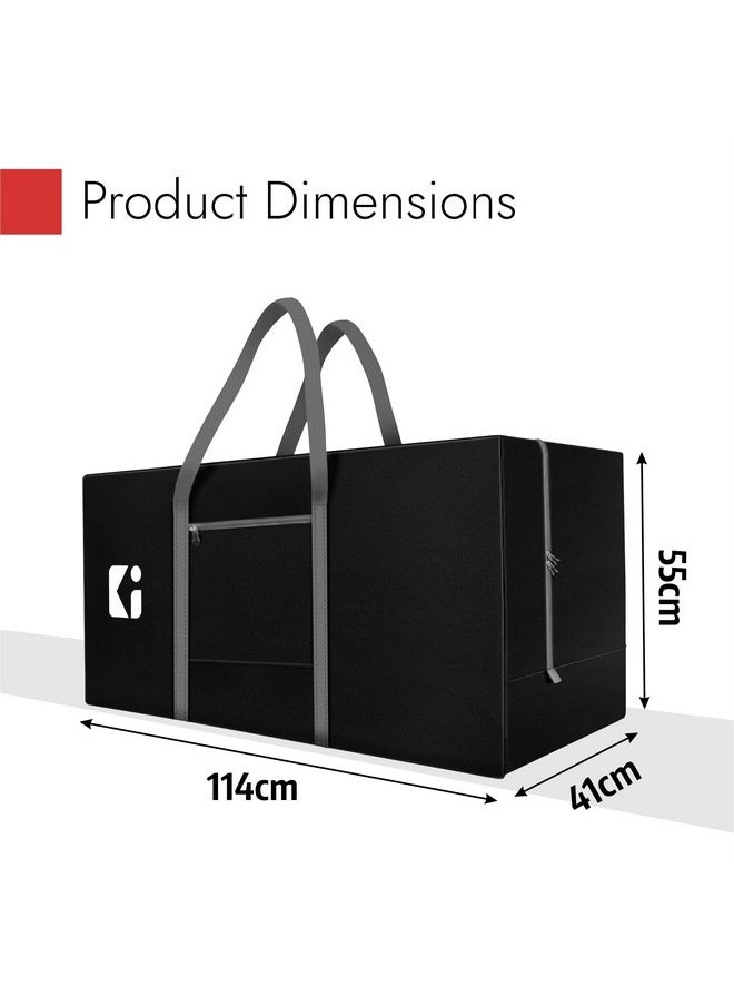 Kuber Industries Kuber Industries Nylon Multi-Purpose Extra Large Storage Bags | Heavy Duty Bag for Clothes | Blanket/Quilt Big Storage Bag | Big Carry Bags for Packing | Jumbo Shifting Bags - Grey & Black  - Image 3