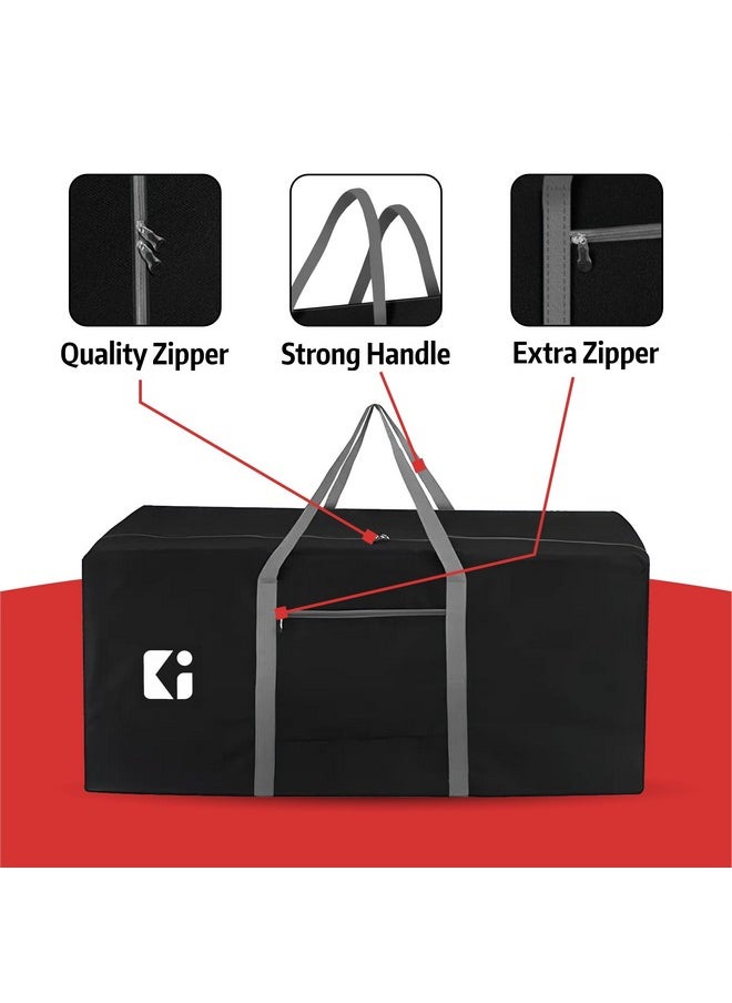 Kuber Industries Kuber Industries Nylon Multi-Purpose Extra Large Storage Bags | Heavy Duty Bag for Clothes | Blanket/Quilt Big Storage Bag | Big Carry Bags for Packing | Jumbo Shifting Bags - Grey & Black  - Image 4
