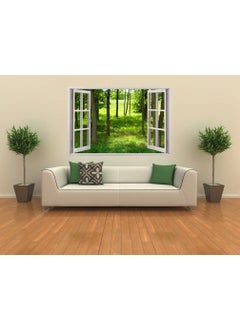 Paper Plane Design Wall Decal Sticker Outdoor Green Woods Trees Nautical Nature View Window Framed Wall Poster for Home Décor Window Framed Wall Poster for Home Décor | Size: 90 cm x 60 cm (3 feet x 2 feet) (Window-A)  - Image 4
