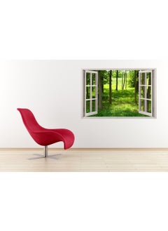 Paper Plane Design Wall Decal Sticker Outdoor Green Woods Trees Nautical Nature View Window Framed Wall Poster for Home Décor Window Framed Wall Poster for Home Décor | Size: 90 cm x 60 cm (3 feet x 2 feet) (Window-A)  - Image 3