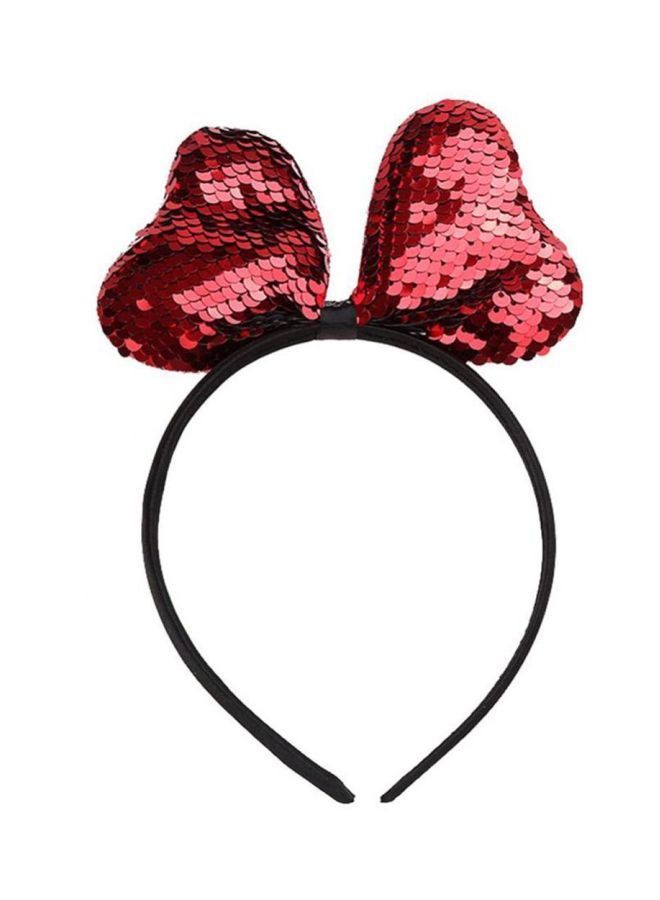 NIBEMINENT Glitter Sweet Circle Hair Band Red/Black
