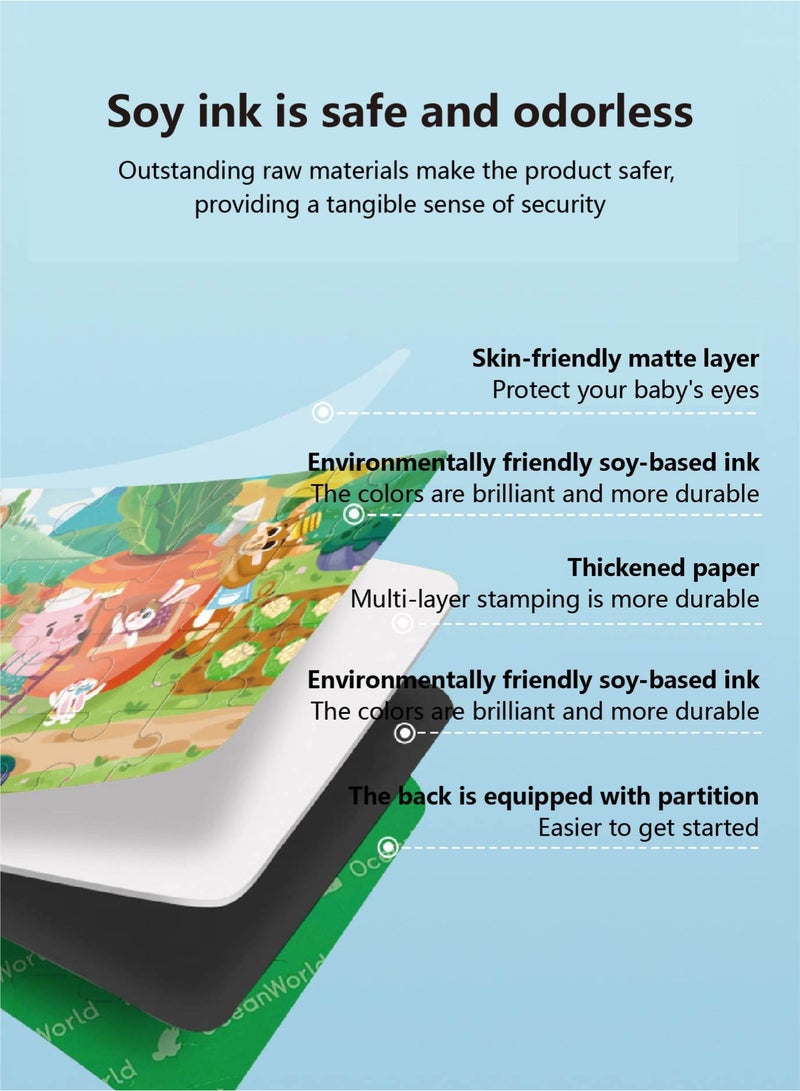 لغز للأطفال 36 قطعة، سلسلة محيط غامض بقطع خشبية كبيرة | ألعاب تعليمية آمنة للأطفال فوق 3 سنوات لتنمية المنطق ومهارات الملاحظة | هدية مثالية للأطفال - Image 2