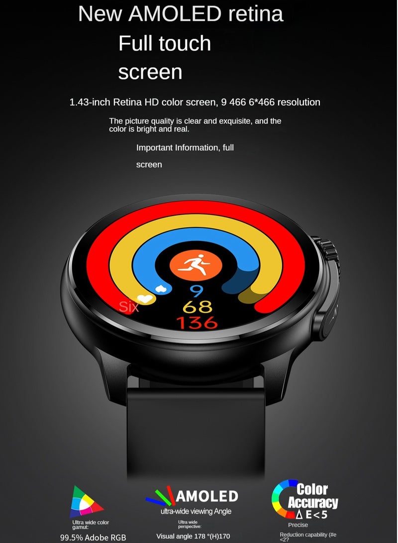 AROAQ ET481 Smart Watch, Bluetooth Call Smart Wrist Watch, Multifunctional Health Tracker Watch With Multiple Sports Mode, Blood Sugar, Body Temperature, Blood Oxygen And Blood Pressure Monitoring, (Blue) - Image 4