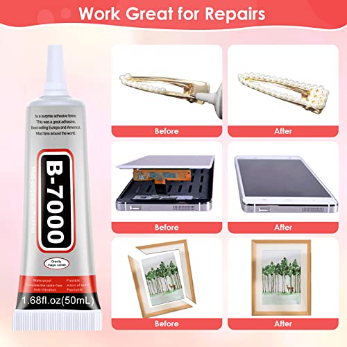 Jollidecor 4 PCS 50ML B7000 Crafts Glue Super Adhesive, Multipurpose Clear Glue for DIY Jewelry Beads Fabric Cloth Nail Art Shoes Screen Repair - Image 5