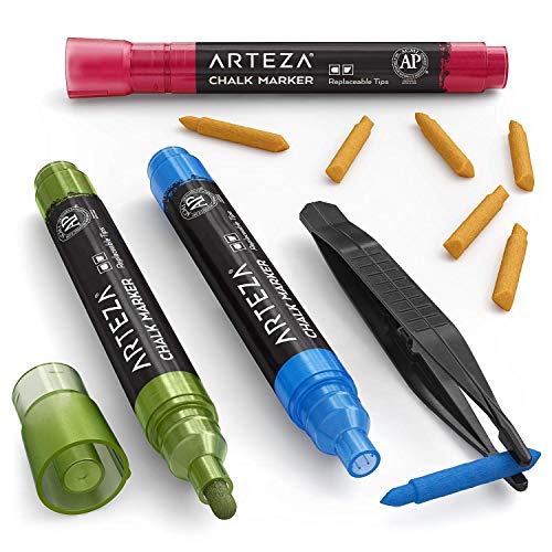 ARTEZA Liquid Chalk Markers, 42 Colors Pack with 50 Chalkboard Labels, Fine Tip Chalk Pens for Blackboard, Whiteboard, Windows, Mirrors, Glass - Image 3