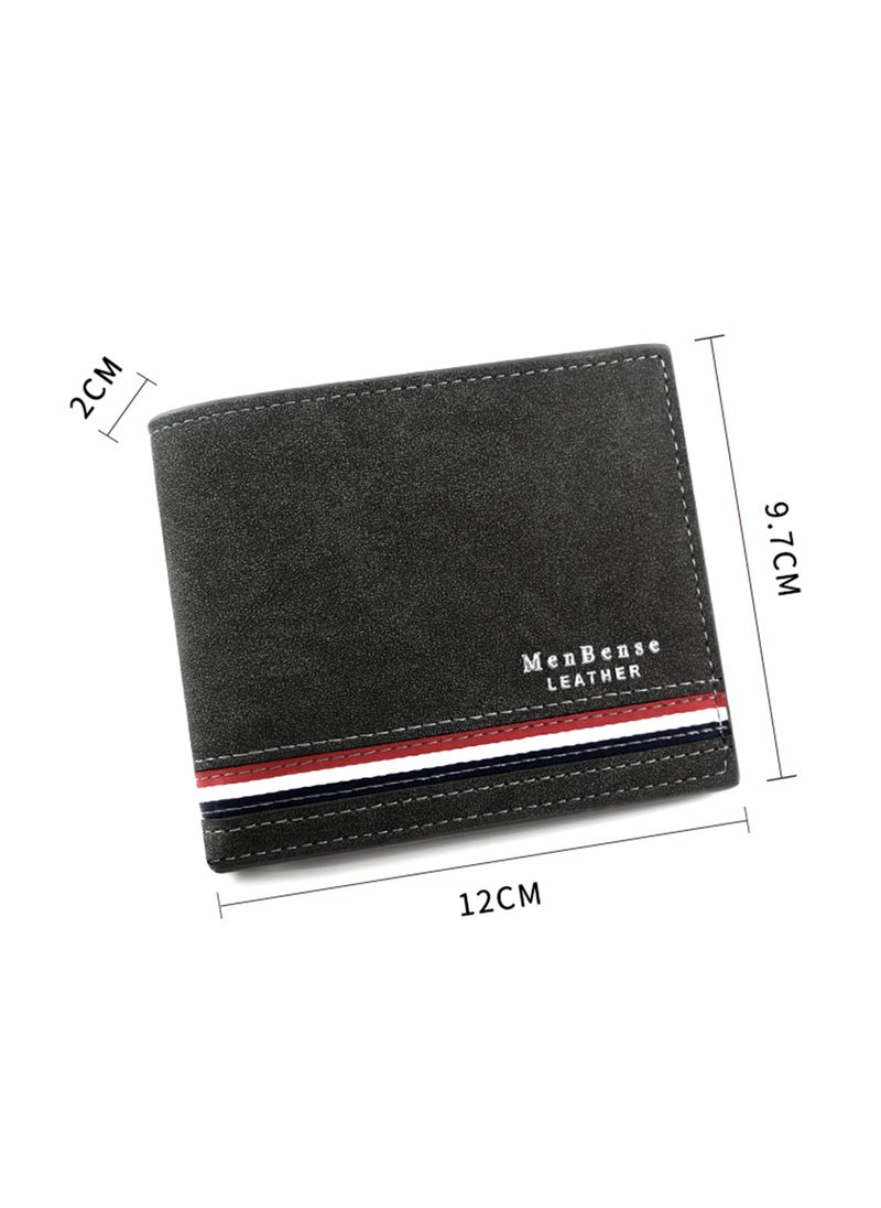 MenBense - Business Men's Wallet Short Wallet Card Holder Document Bag 12*9.5*2cm - Image 1