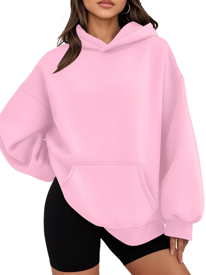 WYNNQUE Hoodies for Teen Girls Oversized Cute Sweatshirts Y2k Fall Fashion Outfits 2026 Casual Womens Sweaters Fleece Plus Size Comfy Winter Clothes Pink XS - Image 1