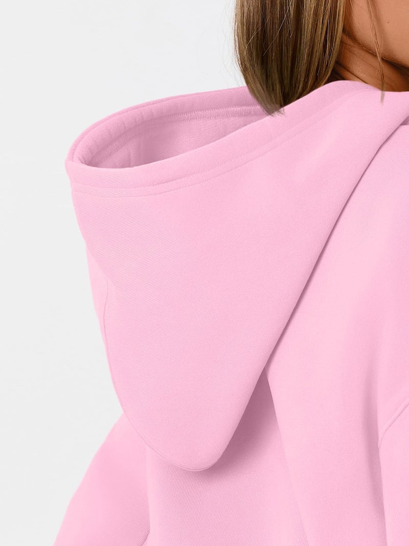 WYNNQUE Hoodies for Teen Girls Oversized Cute Sweatshirts Y2k Fall Fashion Outfits 2026 Casual Womens Sweaters Fleece Plus Size Comfy Winter Clothes Pink XS - Image 5