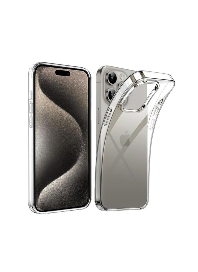 Generic Clear Case Ultra Thin Transparent Silicone Gel Case Cover For iPhone 15 Pro Max (Clear) 