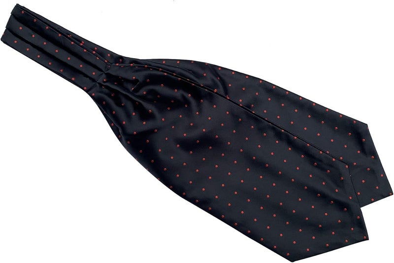 Secdtie Men's Polka Dot Plaid Silk Cravat Ties Jacquard Woven Casual Ascot - Image 1