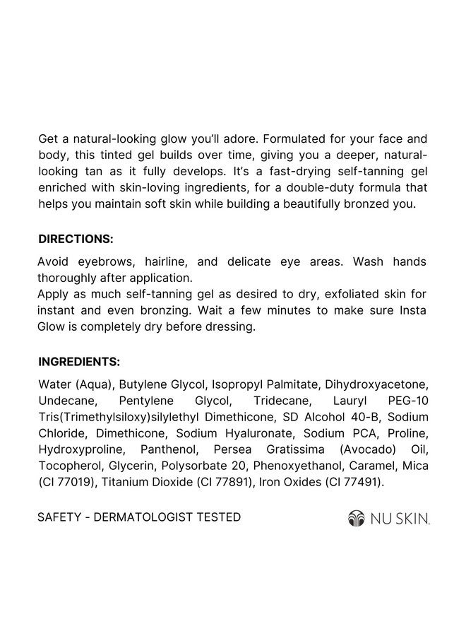 Nu Skin Sunright Insta Glow Self Tanner Gel | 4.2 oz | Summer Tan | Face & Body Bronzer | Beauty & Skin Care | Vitamin E & Avocado Oil & Amino Acids - Image 2