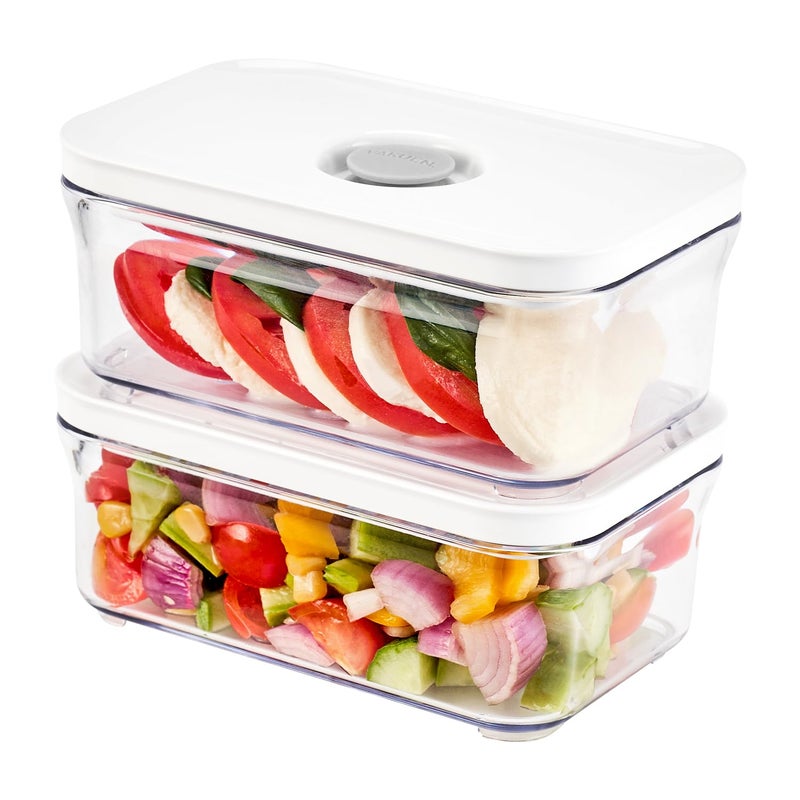 VAKUEN Premium Airtight Food Storage Containers, Mini Rectangular 2pc/set(0.53qt), Smart One-Click Seal Lid, No Hinges, 100% Leak Proof, BPA-FREE, Dishwasher, Freezer & Microwave Safe - Image 1
