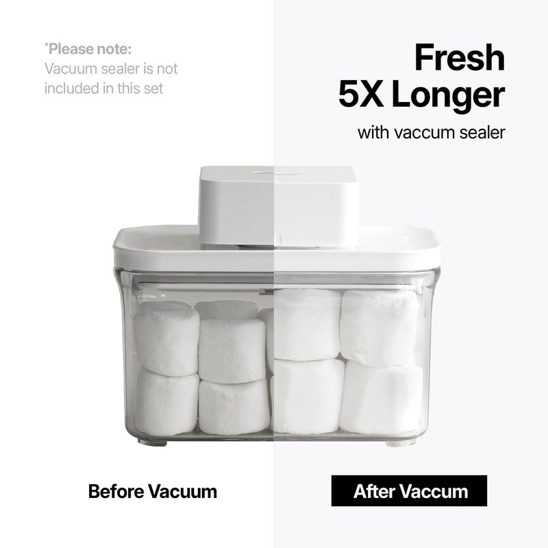 VAKUEN Premium Airtight Food Storage Containers, Mini Rectangular 2pc/set(0.53qt), Smart One-Click Seal Lid, No Hinges, 100% Leak Proof, BPA-FREE, Dishwasher, Freezer & Microwave Safe - Image 5