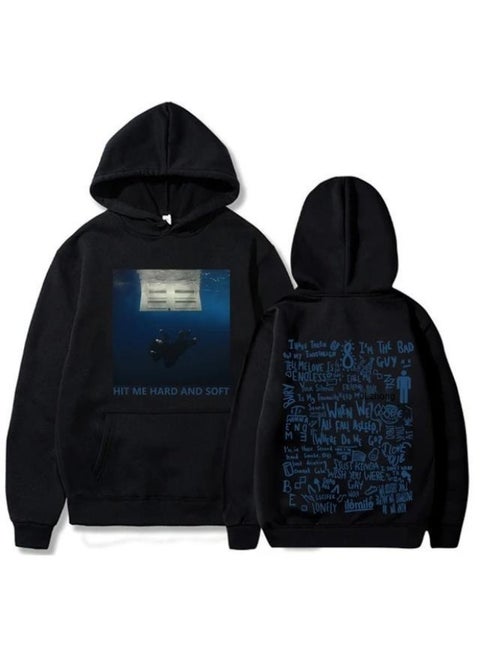 Hit Me Hard And Soft Back Printed Hooded Sweatshirt,oversize Billie Eilish Printed Hoodie