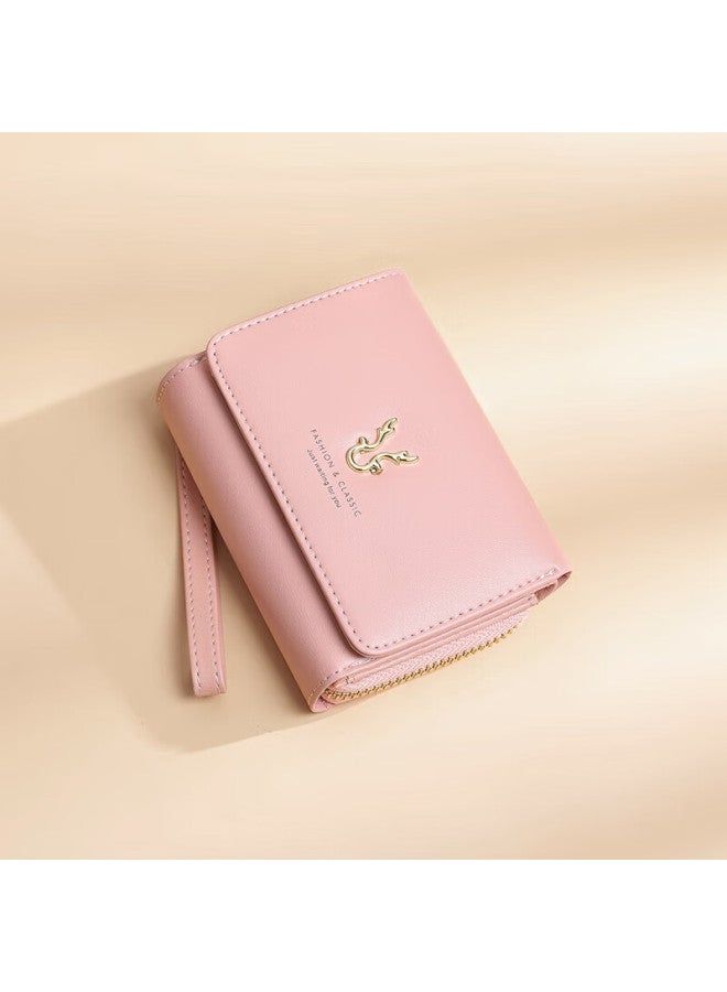 Viney Leather Women'S Wallet, Short Foldable Zipper Coin Purse, Multi-Card Slots, Multifunctional Wallet, Card Holder, Id Holder - Image 3
