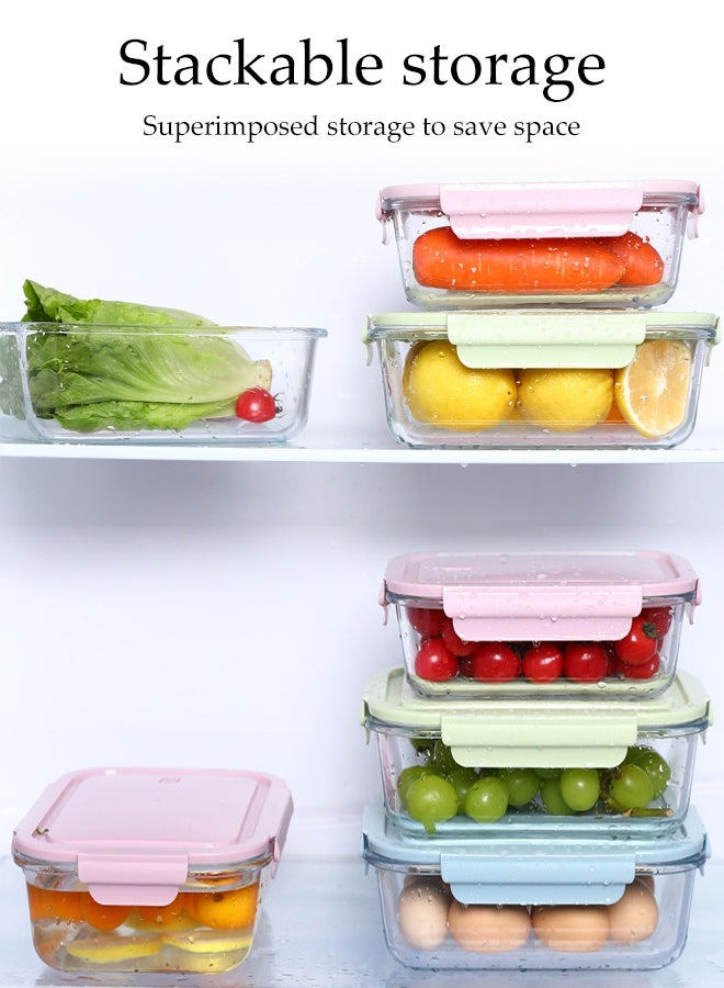 DUNISO Microwave Heating Lunch Box,High Borosilicate Glass Bowls,3 Compartment with Lids,Airtight Lunch Containers for Microwave, Oven, Freezer and Dishwasher 960ml ﻿ - Image 5