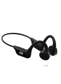 JAJEEK Open Ear Headphones Wireless Bluetooth Air Conduction Earbuds for Running, Workout, Cycling, Waterproof IPX5, Over-Ear Earphones with Built-in Mic for iPhone Android, Gym, Black  - Image 1