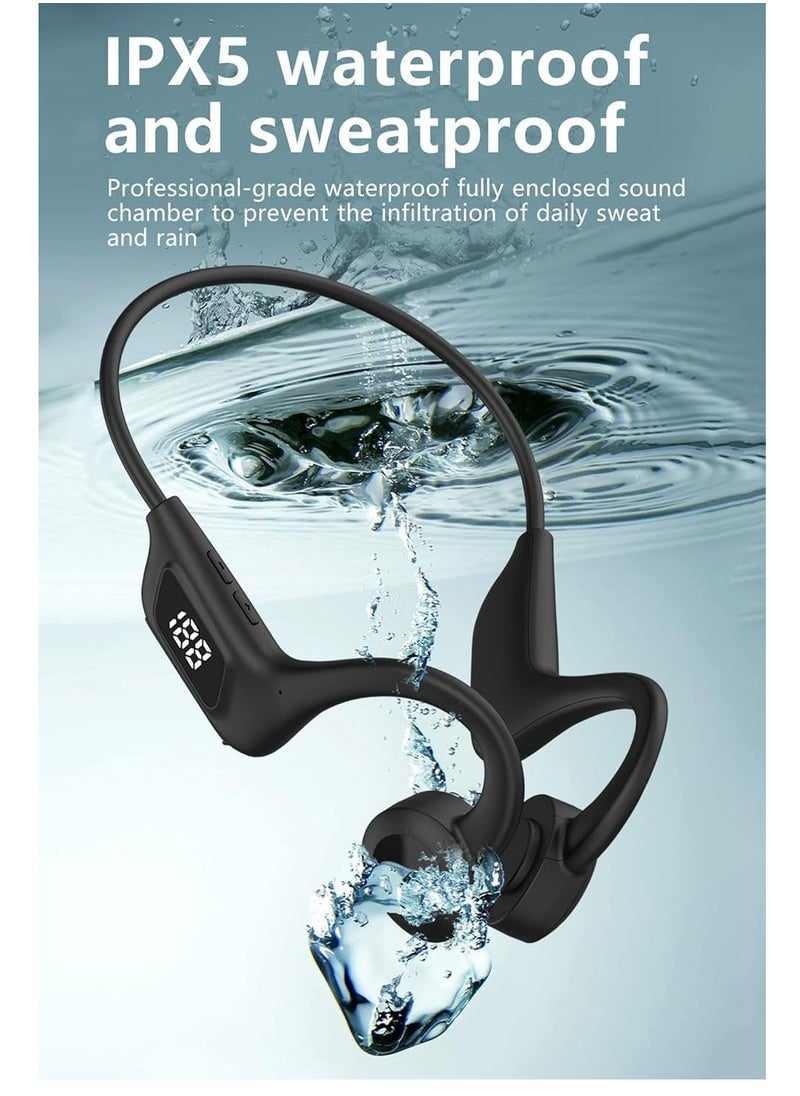 JAJEEK Open Ear Headphones Wireless Bluetooth Air Conduction Earbuds for Running, Workout, Cycling, Waterproof IPX5, Over-Ear Earphones with Built-in Mic for iPhone Android, Gym, Black  - Image 5