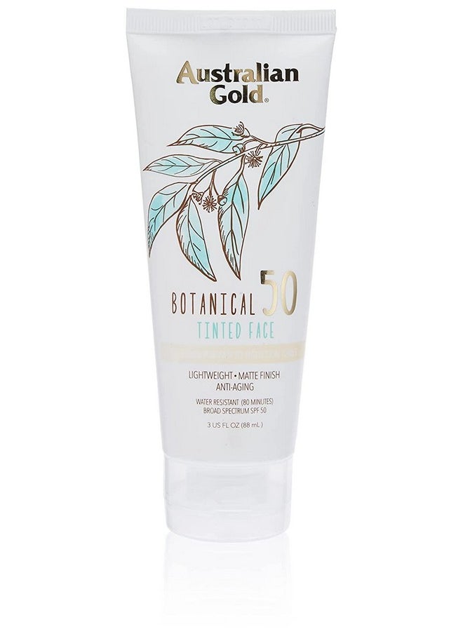 Australian Gold Australian Gold Botanical Sunscreen Tinted Face Mineral Lotion SPF 50, 3 Ounce | Broad Spectrum | Water Resistant  - Image 1