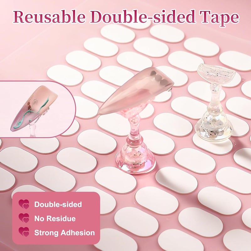 ANGNYA Nail Stand for Press on, 2 Set Super Magnetic Nail Holder for Painting Nails Nail Stand for Painting Nails Nail Display with 200pcs Sticky Tabs for Nail Art Display Home & Salon Use - Image 4
