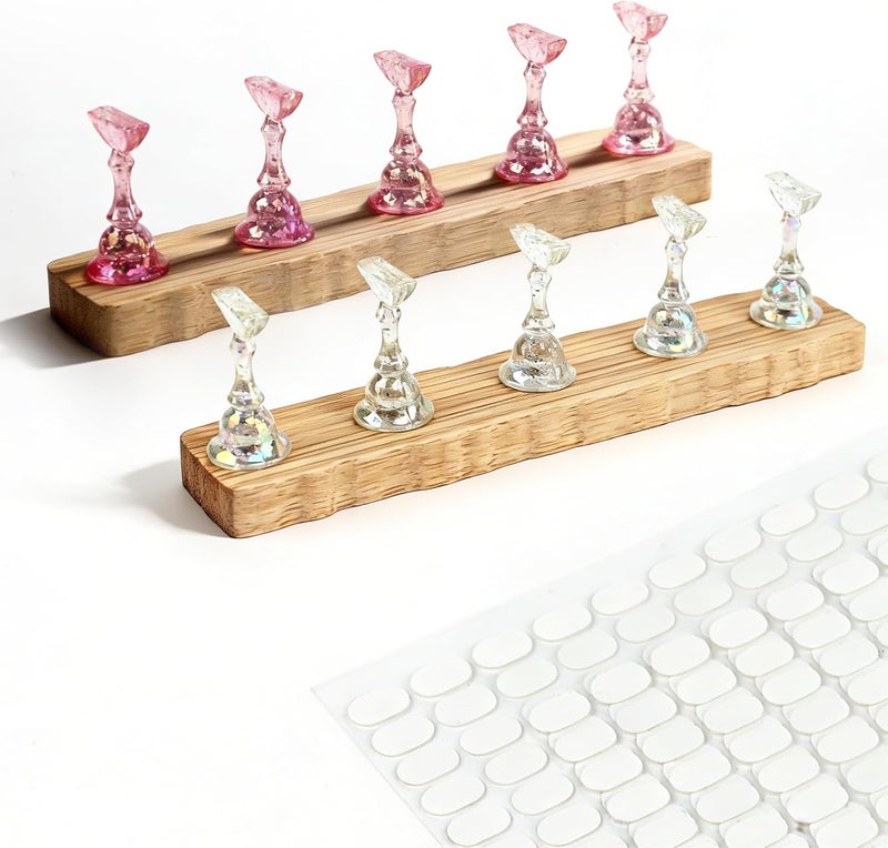 ANGNYA Nail Stand for Press on, 2 Set Super Magnetic Nail Holder for Painting Nails Nail Stand for Painting Nails Nail Display with 200pcs Sticky Tabs for Nail Art Display Home & Salon Use - Image 1
