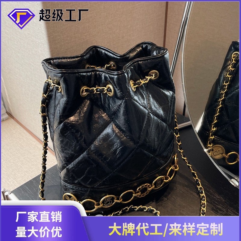 Fashion Rhombus Small Bag Women'S Bag 2023 New Fashion Elegant Women'S Bag Western Style Messenger Bag Chain Bucket Bag - Image 2