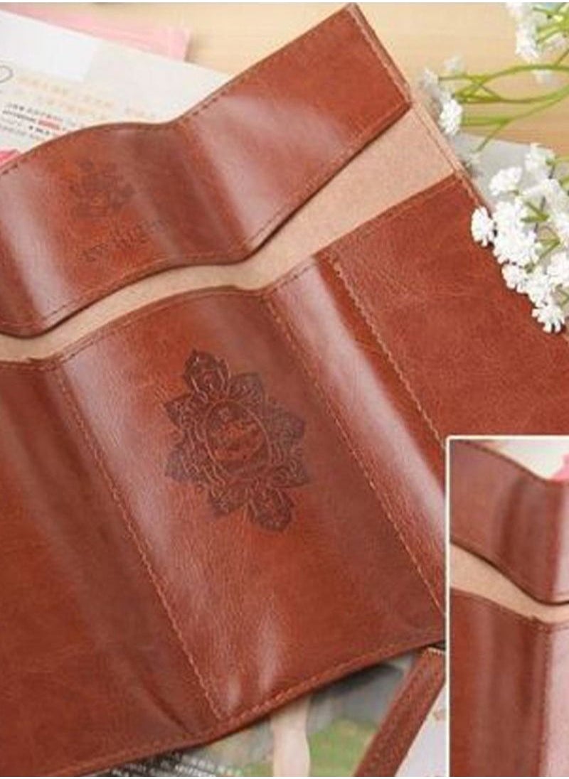 MIXDE - Tri-Fold Twilight Saga Pattern Pencil Case Brown - Image 1