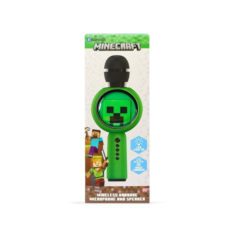 Minecraft Creeper Bluetooth Wireless Karaoke Microphone & Speaker (Green/Black) - Image 1