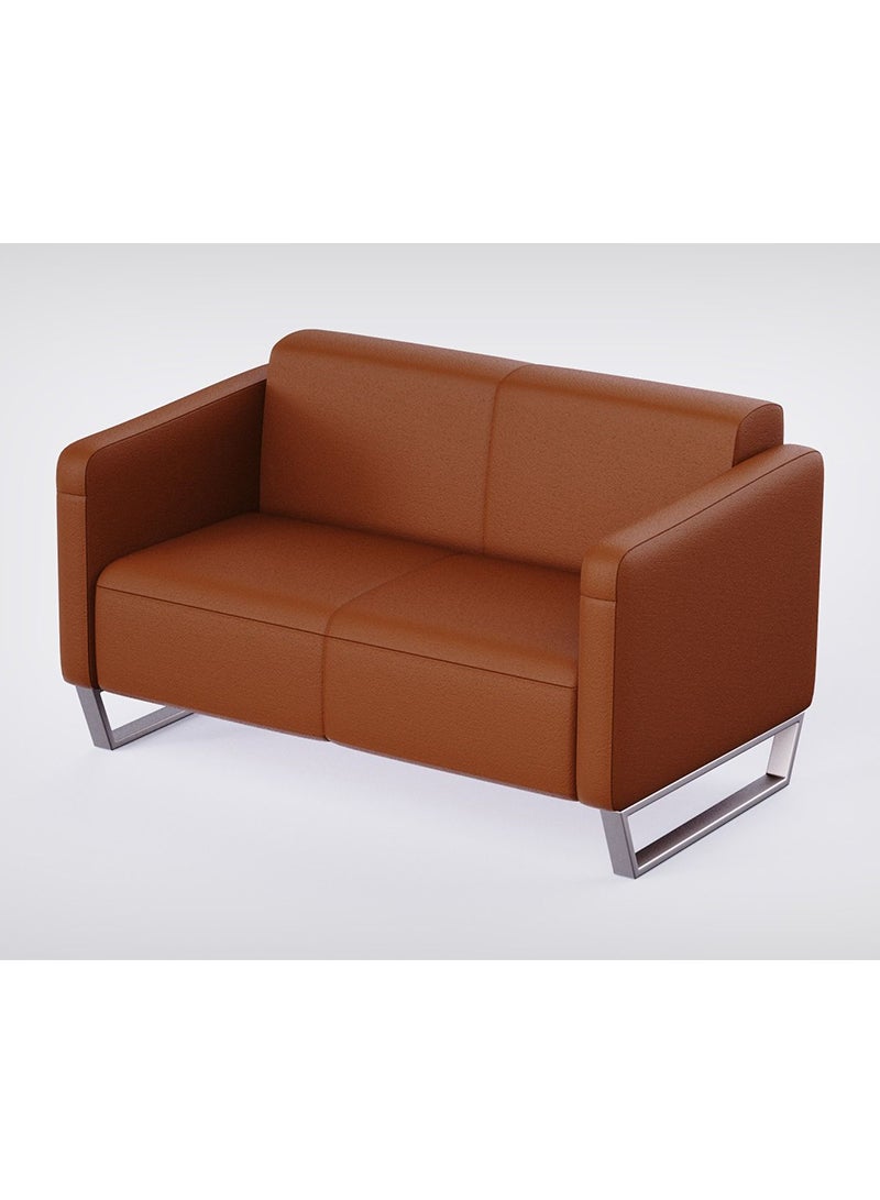 Mahmayi 2850 Double Seater PU Sofa - Chocolate Brown 125x78x77 CM - Image 3