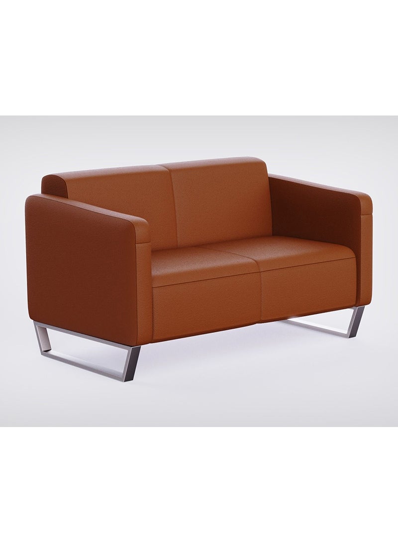 Mahmayi 2850 Double Seater PU Sofa - Chocolate Brown 125x78x77 CM - Image 1