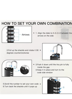 Excefore Combination Lock, Travel Bag Lock, 7 Pack, 3 Digit Combination Padlock for Traveling Toolbox School Gym Door Locker Suitcases Employee Hasp Storage  - Image 4