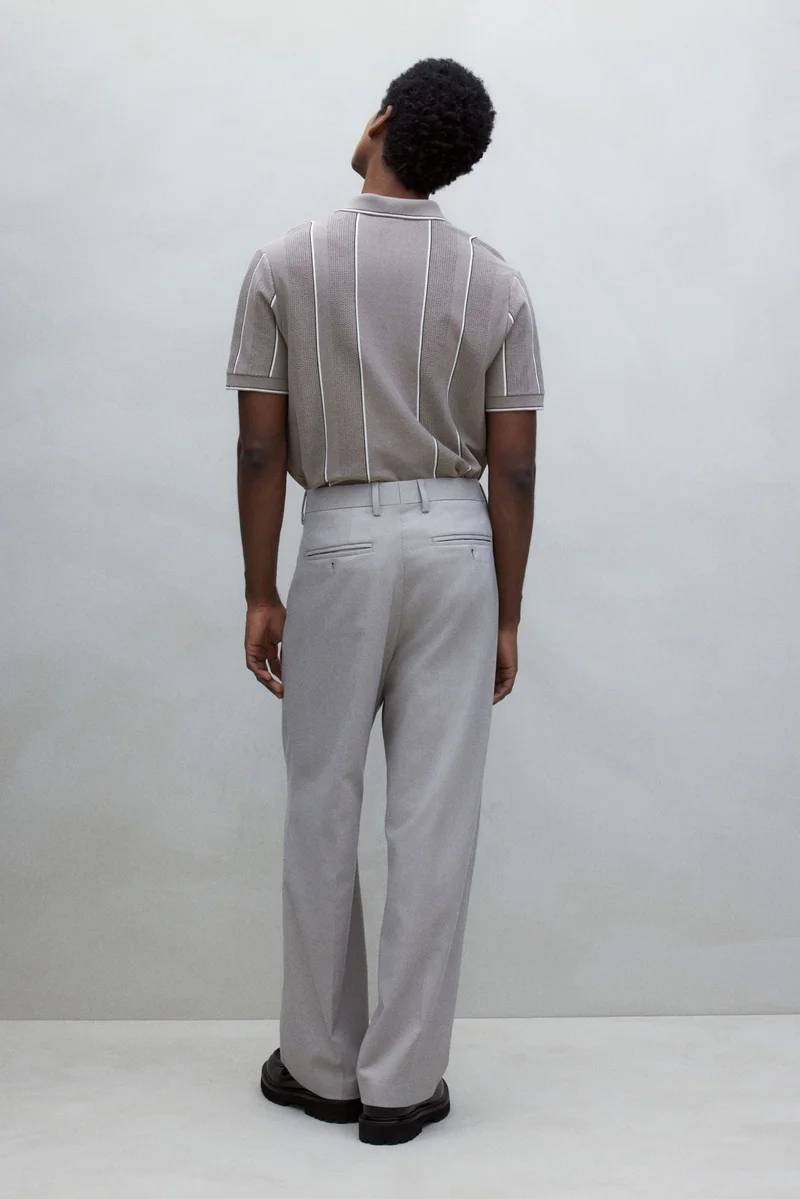 H&M Regular Fit Pointelle-knit polo shirt