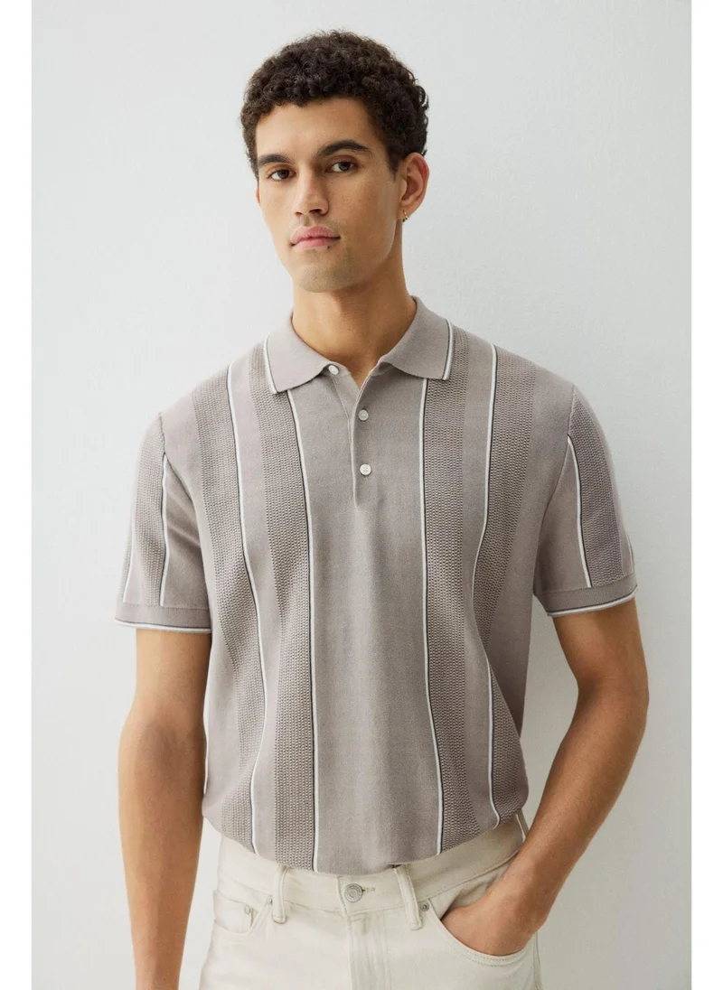 H&M Regular Fit Pointelle-knit polo shirt