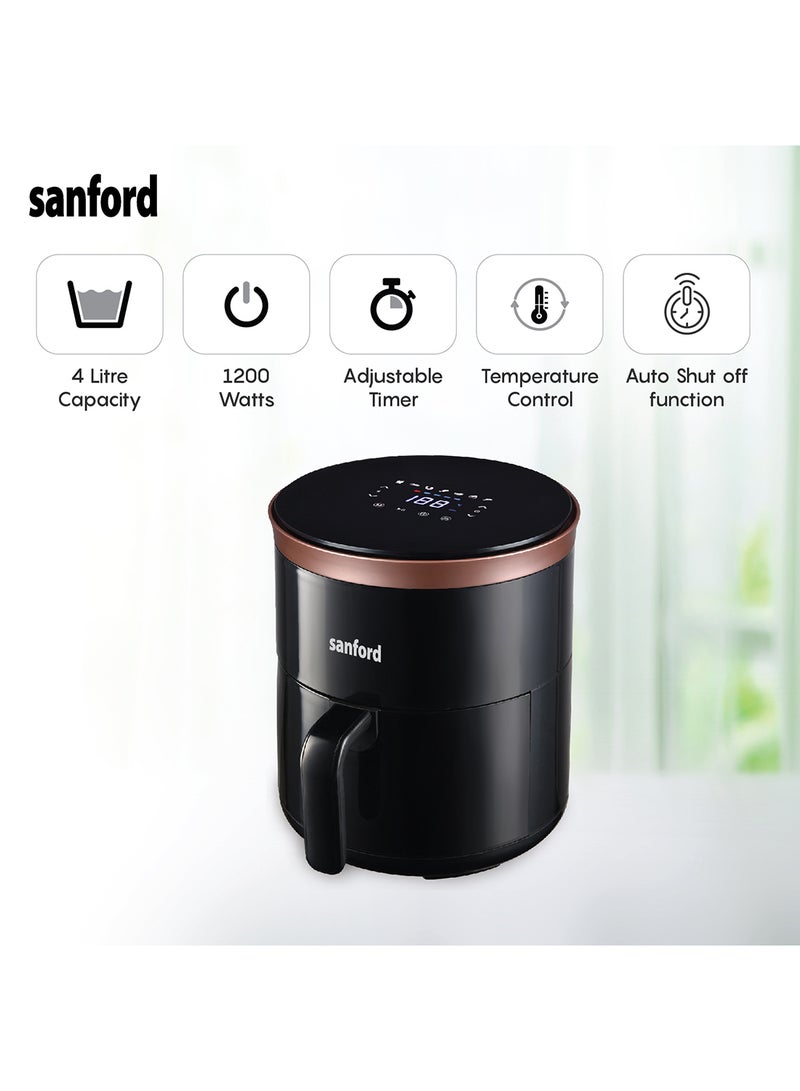 Sanford Digital Air Fryer, LED Display with Touch, Adjustable Temperature & Timer, Oil Free Cooking, 7 Preset Menus, Auto Shut-off, 2 years Warranty 4 L 1400 W SF2455AF Black - Image 2
