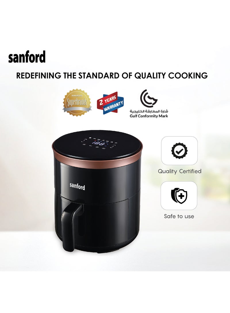 Sanford Digital Air Fryer, LED Display with Touch, Adjustable Temperature & Timer, Oil Free Cooking, 7 Preset Menus, Auto Shut-off, 2 years Warranty 4 L 1400 W SF2455AF Black - Image 5