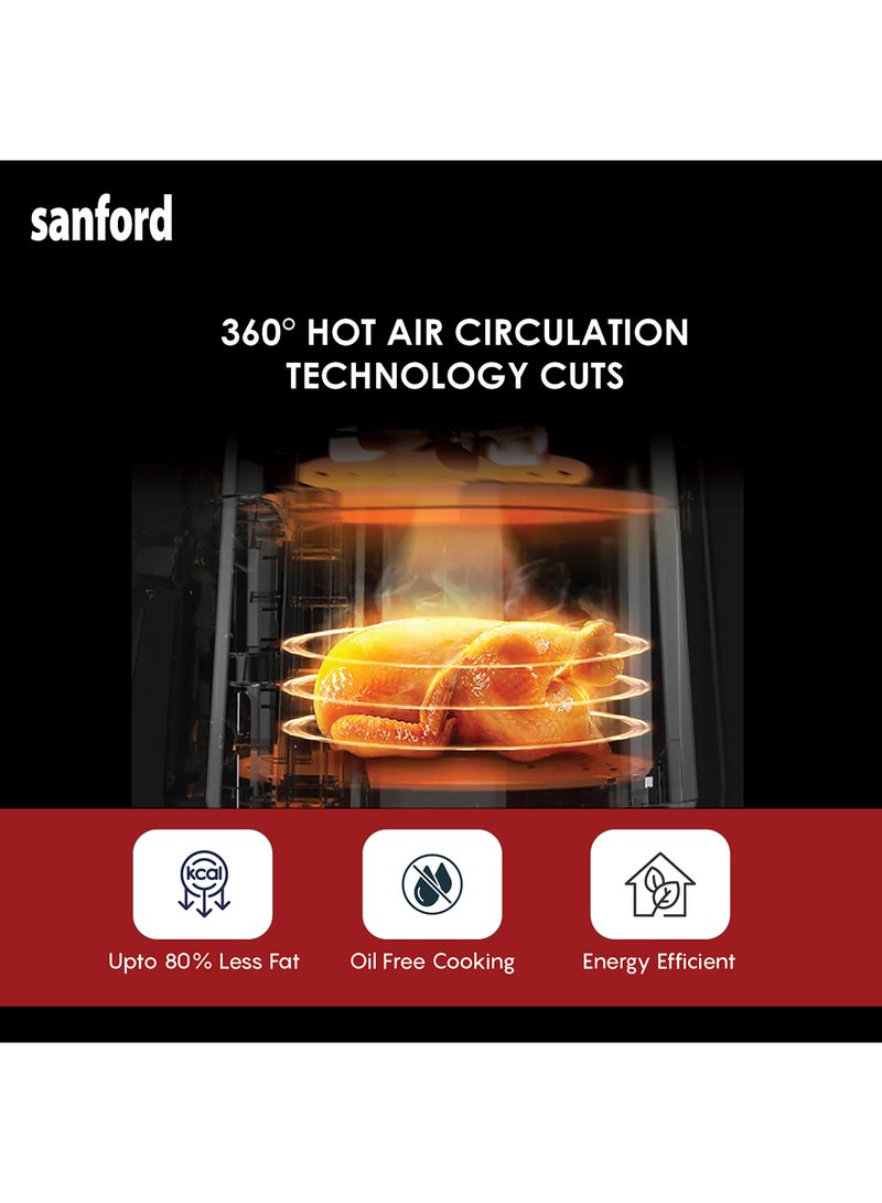 Sanford Digital Air Fryer, LED Display with Touch, Adjustable Temperature & Timer, Oil Free Cooking, 7 Preset Menus, Auto Shut-off, 2 years Warranty 4 L 1400 W SF2455AF Black - Image 4