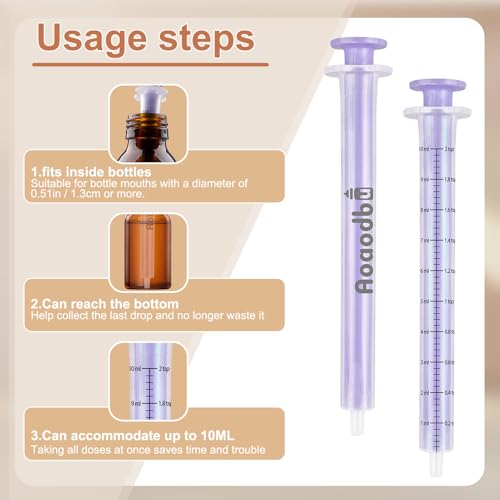 Aoaodbu Baby Medicine Dispenser Syringe For Children,Oral Syringes, Liquid Plastic Syringe Without Needle,Leak proof Dosing Tools,5 Uniquely Colour Syringes - 10 Pack - Image 3