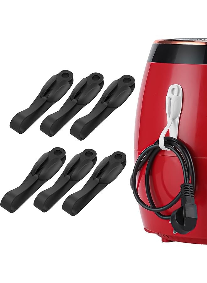 Green Tiger 6 Pcs Cord Bundlers Cord Organizer for Appliances, Self Adhesive Kitchen Appliance Cord Wrapper, Sticky Silicone Cord Holder Cable Organizer for Data Cable, Air Fryer, Toaster (6 Pcs, Black) - Image 1