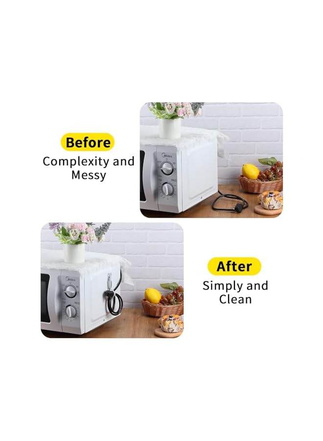 Green Tiger 6 Pcs Cord Bundlers Cord Organizer for Appliances, Self Adhesive Kitchen Appliance Cord Wrapper, Sticky Silicone Cord Holder Cable Organizer for Data Cable, Air Fryer, Toaster (6 Pcs, Black) - Image 2