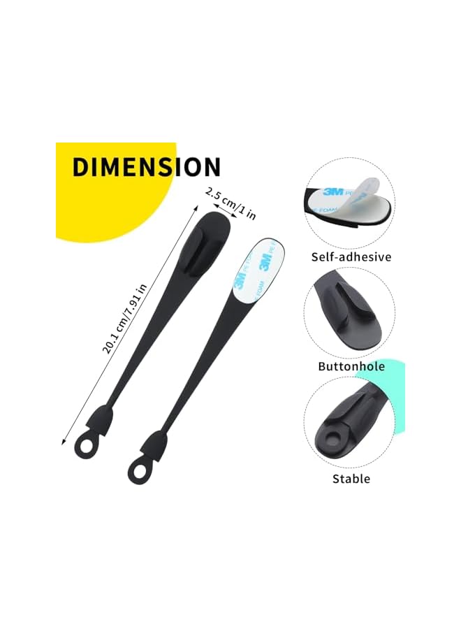 Green Tiger 6 Pcs Cord Bundlers Cord Organizer for Appliances, Self Adhesive Kitchen Appliance Cord Wrapper, Sticky Silicone Cord Holder Cable Organizer for Data Cable, Air Fryer, Toaster (6 Pcs, Black) - Image 4