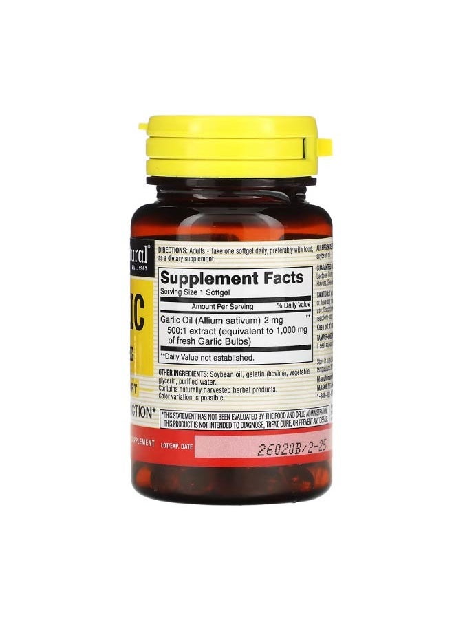 Mason Natural Garlic Oil 1000 mg 100 Softgels  - Image 2