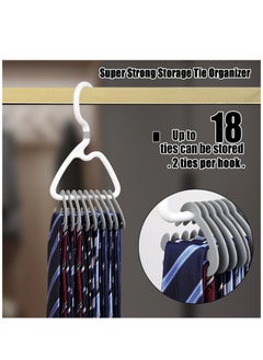 Excefore Premium Tie Rack,2 Pcs Stylish Tie Hanger,for Closet Space Saving Design with 360° Rotating Head,Easy to Tidy Up & Take Off,ABS Necktie Organizer & Hanger-Holds 9-18 Ties,Smart & Sturdy Tie Storage  - Image 3